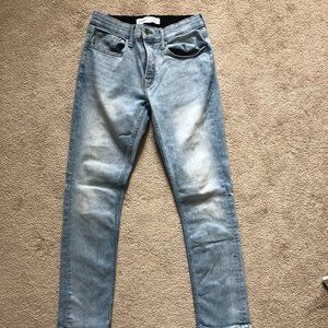 Mens Old Navy Slim Faded Built-In Flex Waist 5-Pocket Denim Jeans, Size 29-30